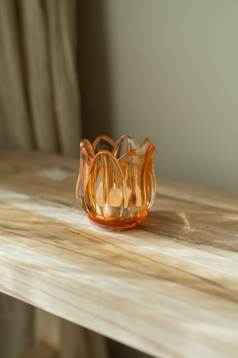 Telysholder glass – oransje