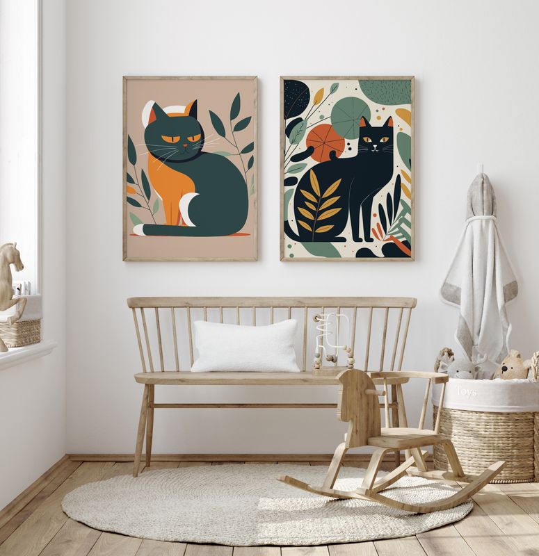 Poster - Abstrakt Katt 1