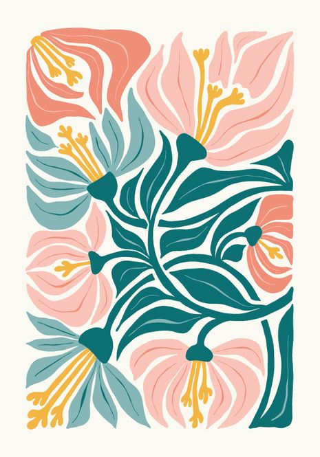 Hovedbilde Poster - Abstrakte Blomster 1