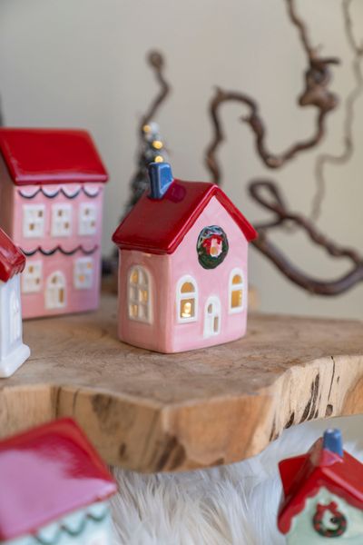 Hovedbilde LED Hus 13cm - Rosa