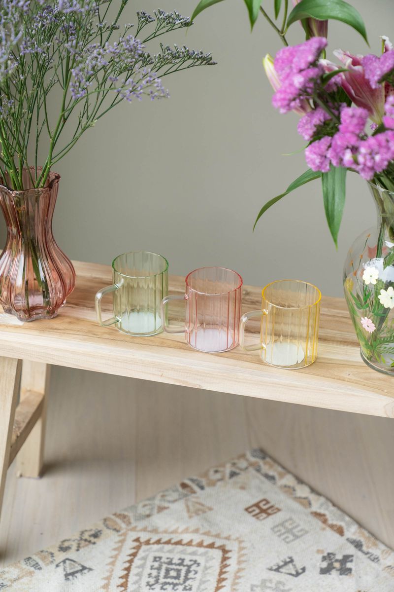 Te-glass med hank – 400 ml – Gul