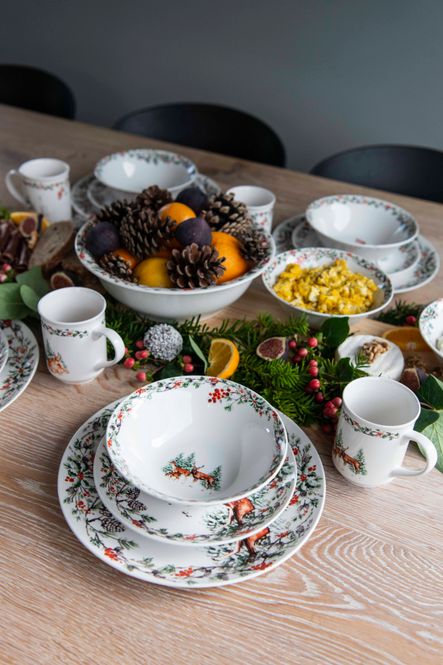 Hovedbilde Juletid Skål 18cm Rådyrfamilie