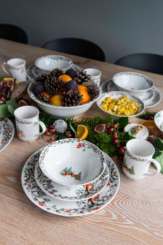 Juletid Skål 18cm Rådyrfamilie