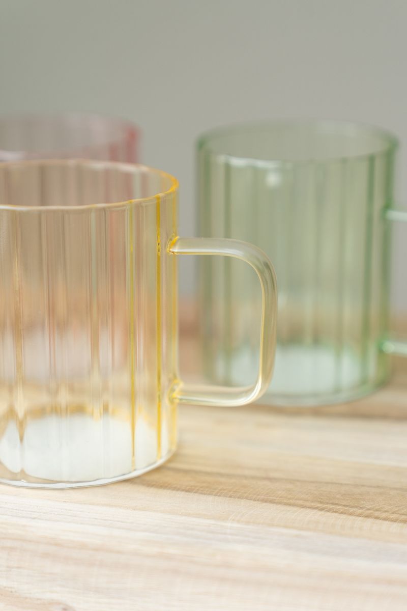 Te-glass med hank – 400 ml – Gul