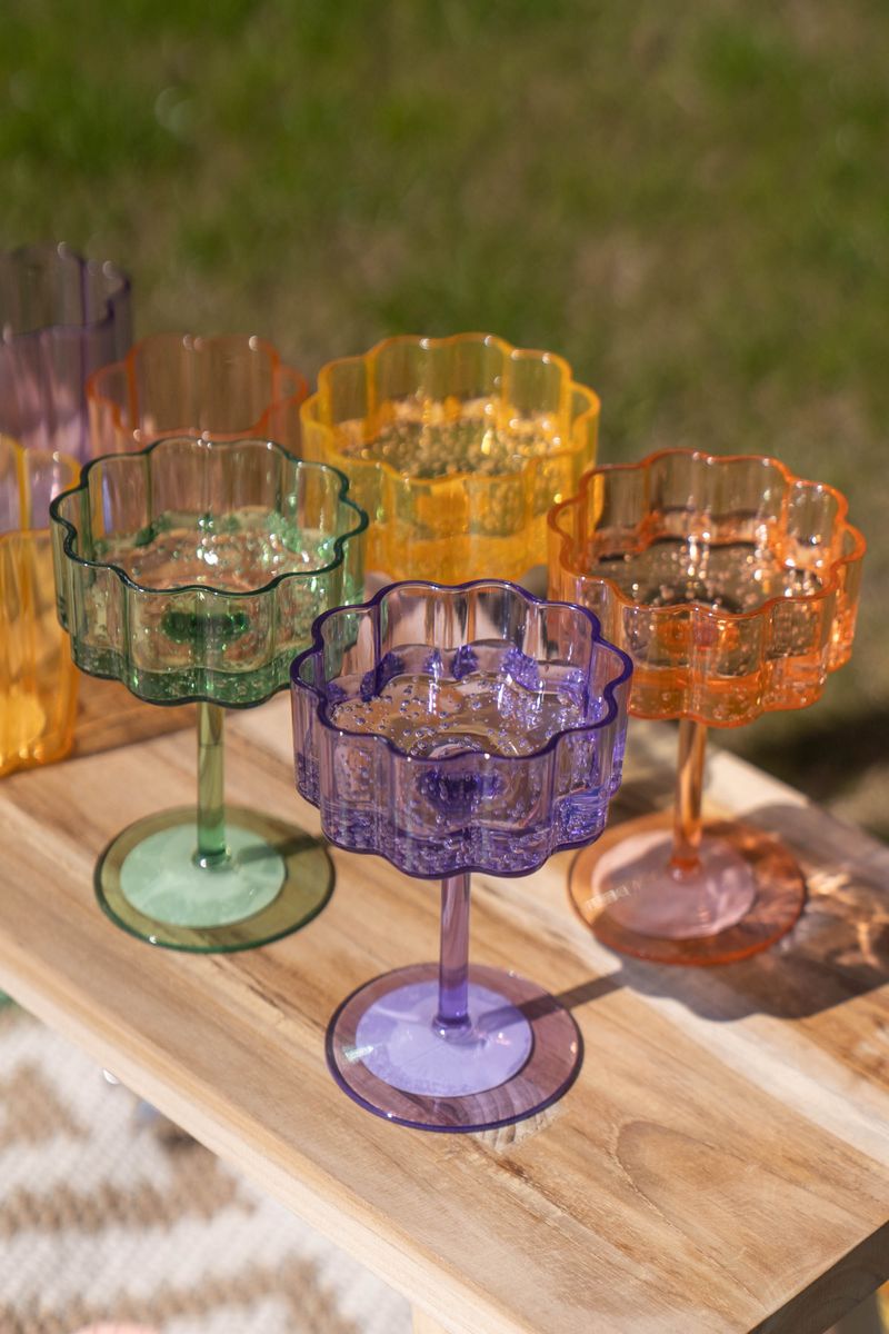 Blomst cocktailglass – 230 ml – lilla