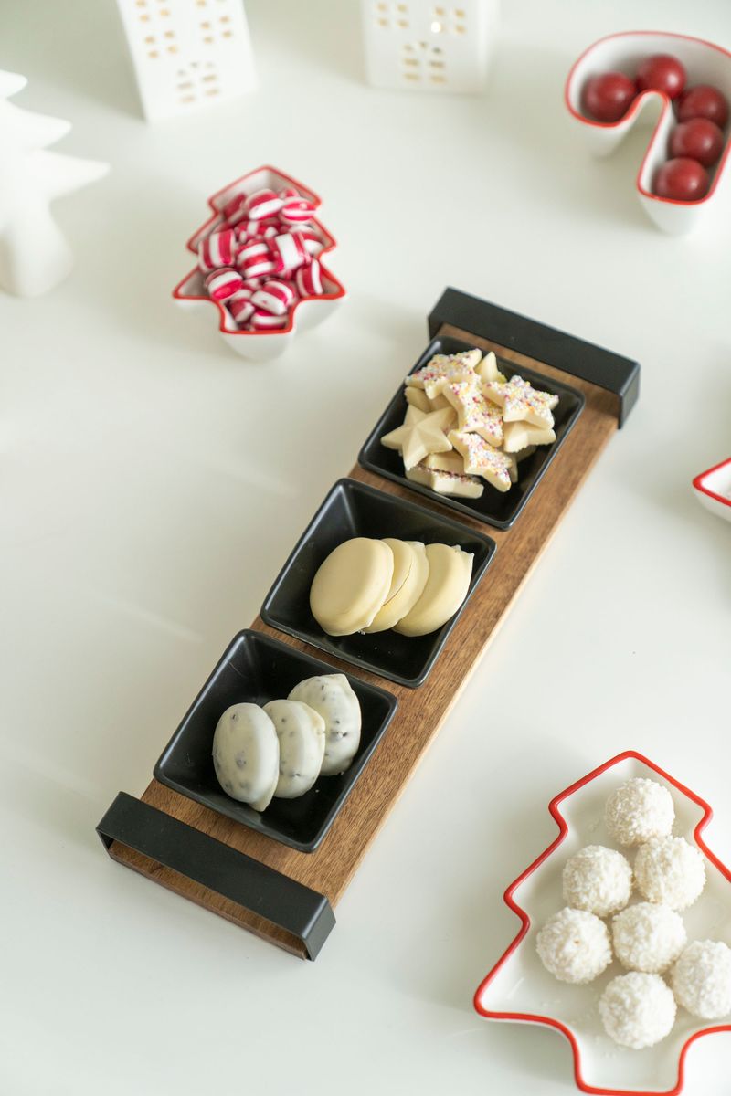 Serveringssett m/3 skåler og brett