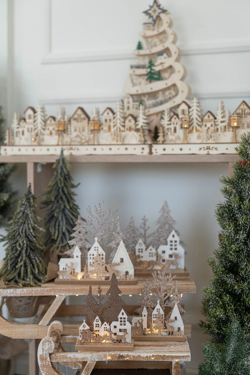 Xmas Bordlampe 15cm - Reinsdyrfamilie