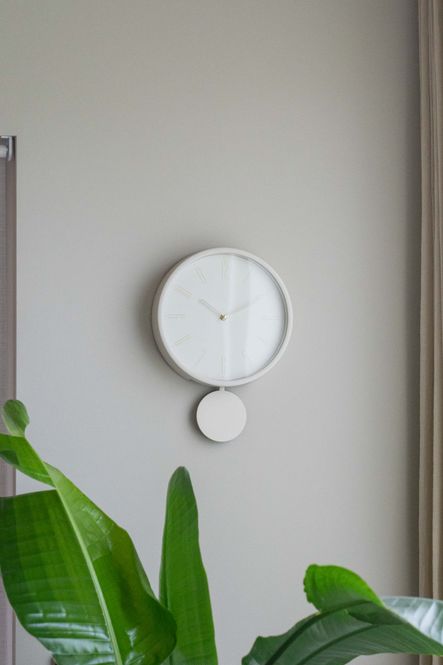 Hovedbilde Veggklokke Pendel 30cm - Offwhite